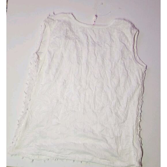 VNT lisa and me Women's XL white Sequence Boho Artsy textured sleeveless blouse - Picture 7 of 13